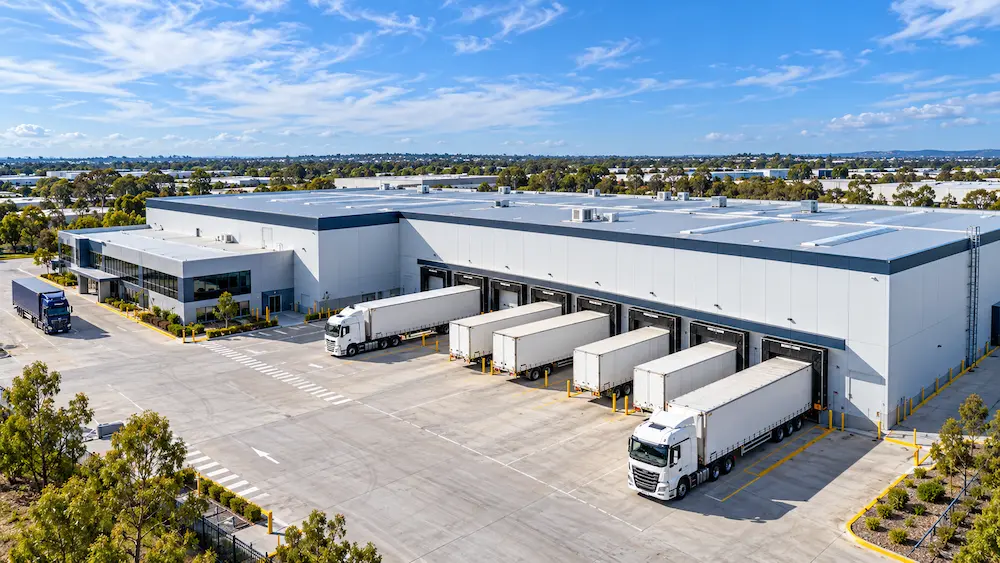 Aerial view of an Australian logistics hub