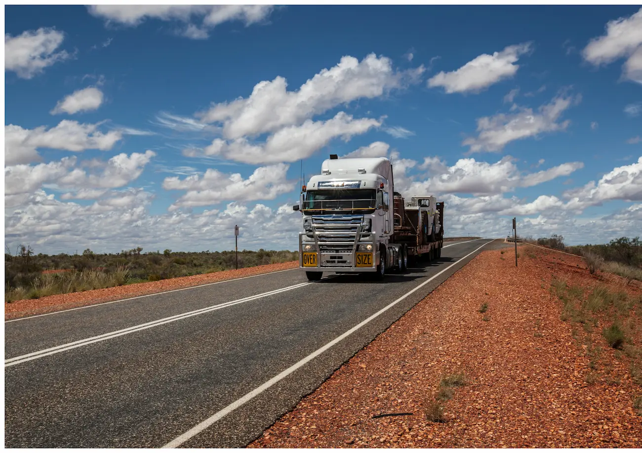 Heavy vehicle truck on a long Australian drive