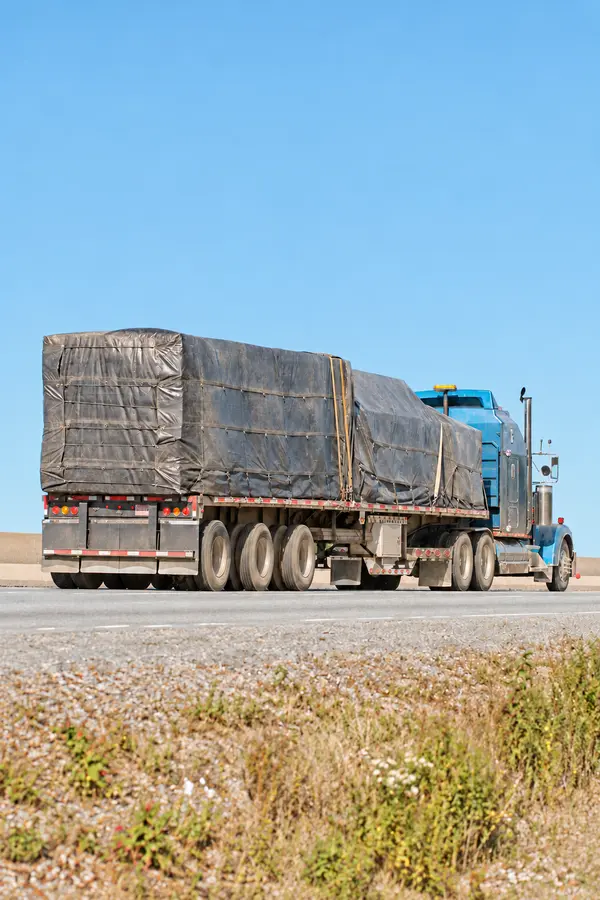 Truck carrying a large load